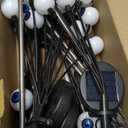 6 Pack Halloween Decorations Outdoor Solar Eyeball Lights, Purple and Orange Scary Eyeball Swaying Firefly Lights with 2 Modes, Waterproof Halloween Pathway Lights for Yard Garden Lawn Party Decor