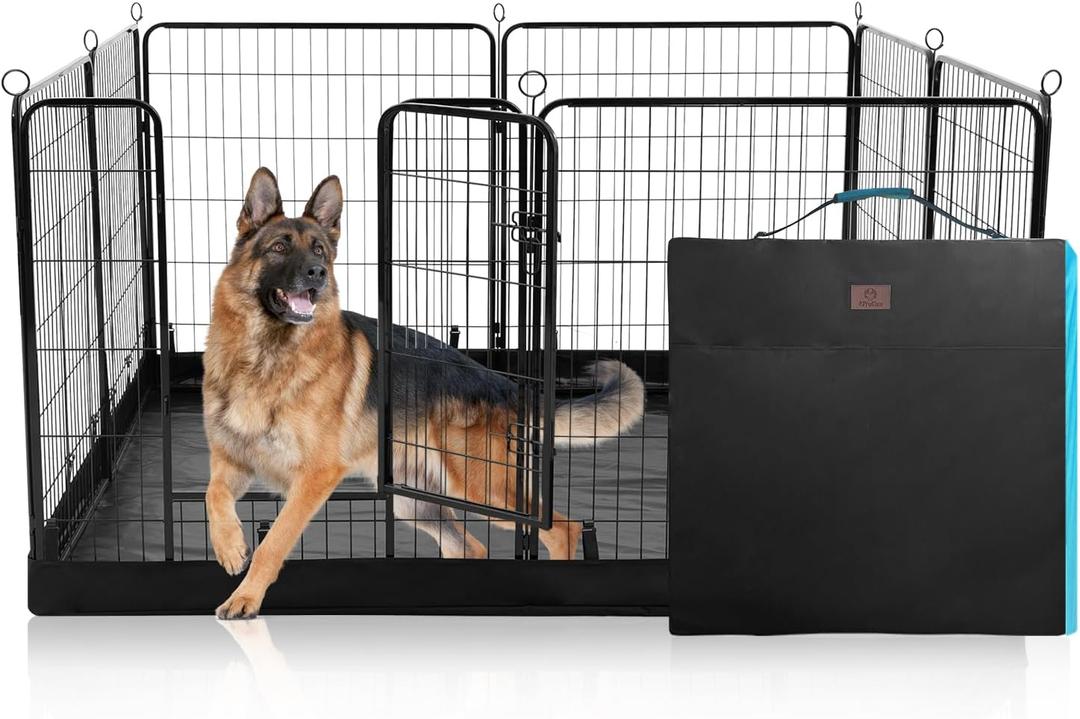 PJYuCien Dog Playpen Plus Storage Bag, 31.3" H 8 Panels Puppy Pen with Square Bottom, Heavy Duty Dog Fence for Puppies/Small Dogs