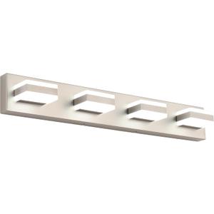 SOLFART Bathroom Vanity Lights Brushed Nickel Light Fixtures for Bathroom Above Mirror 4 Light Led Lights Bath Lighting Fixture Nickel (Brushed Nickel-6000K,100%-0% Dimmble Brightness)