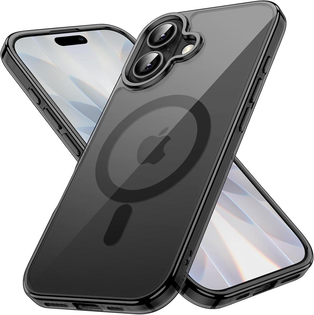 JETech Magnetic Case for iPhone 17 6.3-Inch Compatible with MagSafe, Shockproof Phone Bumper Cover, Anti-Scratch Clear Back (Black)