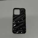 Caseative for iPhone 14 Pro Case,Water Ripple Pattern Curly Wave Shape Soft Phone Case (Black)
