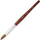 PANA 100% Pure Kolinsky Hair Bristles Acrylic Nail Brush Oval Crimped Shaped Mahogany Wood Handle Professional Salon Quality (Size 14)