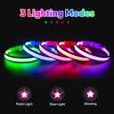 Flashseen LED Dog Collar, Light Up Dog Collar USB Rechargeable, Brightest Dog Lights for Night Walking, Adjustable Dog Collar Light for Dog Safety (Purple, Small)
