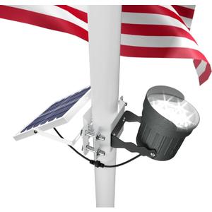 Ofuray Solar Flag Pole Light 3In1 Design, Brightest Flag Pole Light Solar Powered, 2 Brightness American Flag Coverage Led Solar Lights Outdoor Dusk to Dawn fit 1"-4" Flagpole for House Inground (Cold White)