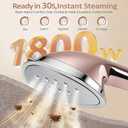 HAPAIS Steamer for Clothes,1800W Standing Garment Steamer with 30s Fast Heat,2L Tank for 1 Hour,Professional Clothes Steamers for 10 Fabric Modes,2-in-1 Flat & Hanging Ironing