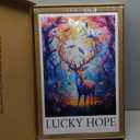 Animal Diamond Painting - Fantasy Elk Art Kits,Full Diamond Decor Aesthetic Round Craft Kit,Colorful Cross Stitch Decortion for Adults Living Room Office Decortion 16x24 Inch Lucky Hope