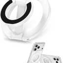 Magnetic Phone Ring Holder for iPhone 17 Pro Max/17Pro/Air/17/16 Pro/15/14, MagSafe Finger Grip Kickstand, 360Adjustable Two-Sided Magnetic Cellphone Loop for Magnet Car Mount Stand for Galaxy, Pixel (White)