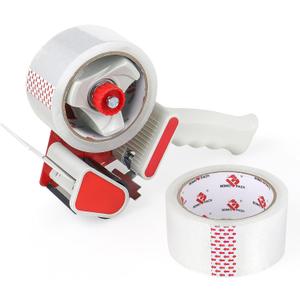 BOMEI PACK Heavy Duty Packaging Tape Dispenser, 2 Inch Tape Gun with Clear Tape, 1 Dispenser 