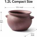 Olla de Barro para Caf 1.2L con Asas Olla Pequea para Estufa, Purple Clay Pot for Coffee, Hot Drinks and Sauces