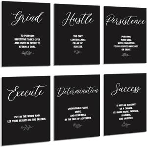 Coume 6 Pack Art Acoustic Panels 12" x 16" Inspirational Self Adhesive Soundproof Wall Panels Motivational Decorative Sound Absorbing Studio Acoustic Treatment Home Decorations(Classic Style)