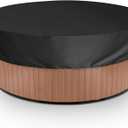 Round Hot Tub Cover Waterproof Outdoor 600D,Spa Covers for Hot Tub,Swimming Pool Cover,UV Protection & Windproof (Black, 75''Dx12''H)