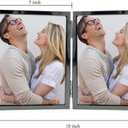 5x7 Picture Frame Double Hinged Black Metal Thin Edge Frame with High Definition Glass Front Folding Frames Stand Vertically on Tabletop, Black, 5x7 Double Metal