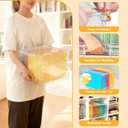 File Organizer Box with Lid,Hanging Filing Folder Organizer for Document Storage with Plastic Slide,Letter-size File Holder Filing Box for Office/Home/Decor/2Pack