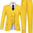 Boys Suit Kids Suits Tuxedo for Boys Toddler Vest Pants Set Ring Bearer Outfit Dress Clothes (14 Years, 5pc-yellow)