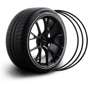 Rim Protector for Car Wheels - Set of 4 Automotive Alloy Wheel Rim Edge Protectors - Suitable for All Vehicles, Including Tesla Model Y Rim Protector - Durable Wheel Hub Accessories(Black, 20Inch)