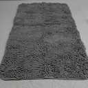H.VERSAILTEX Microfiber Bath Rugs Chenille Floor Mat Ultra Soft Washable Bathroom Dry Fast Water Absorbent Bedroom Area Rugs Grey, 22 inches by 33inches
