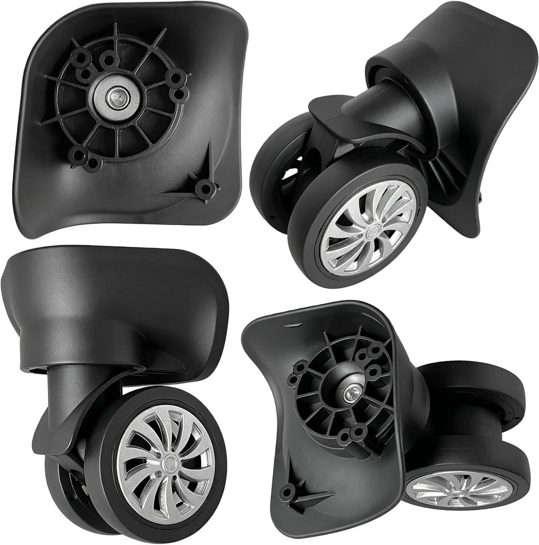 Duel Spinner Luggage Wheels Replacement for Suitcase, Wheels Parts Roller Suitcase Tourister Travel Trunk Caster Luggage Replacement Kit