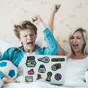 2 x Neon Water Bottle Stickers for Kids Glow in The Dark, 65 PCS Vinyl Soccer Stickers Pack for Laptop Skateboard Phone Case, Cute Colorful Neon Decals for Teens (Luminescent-030ksxx)