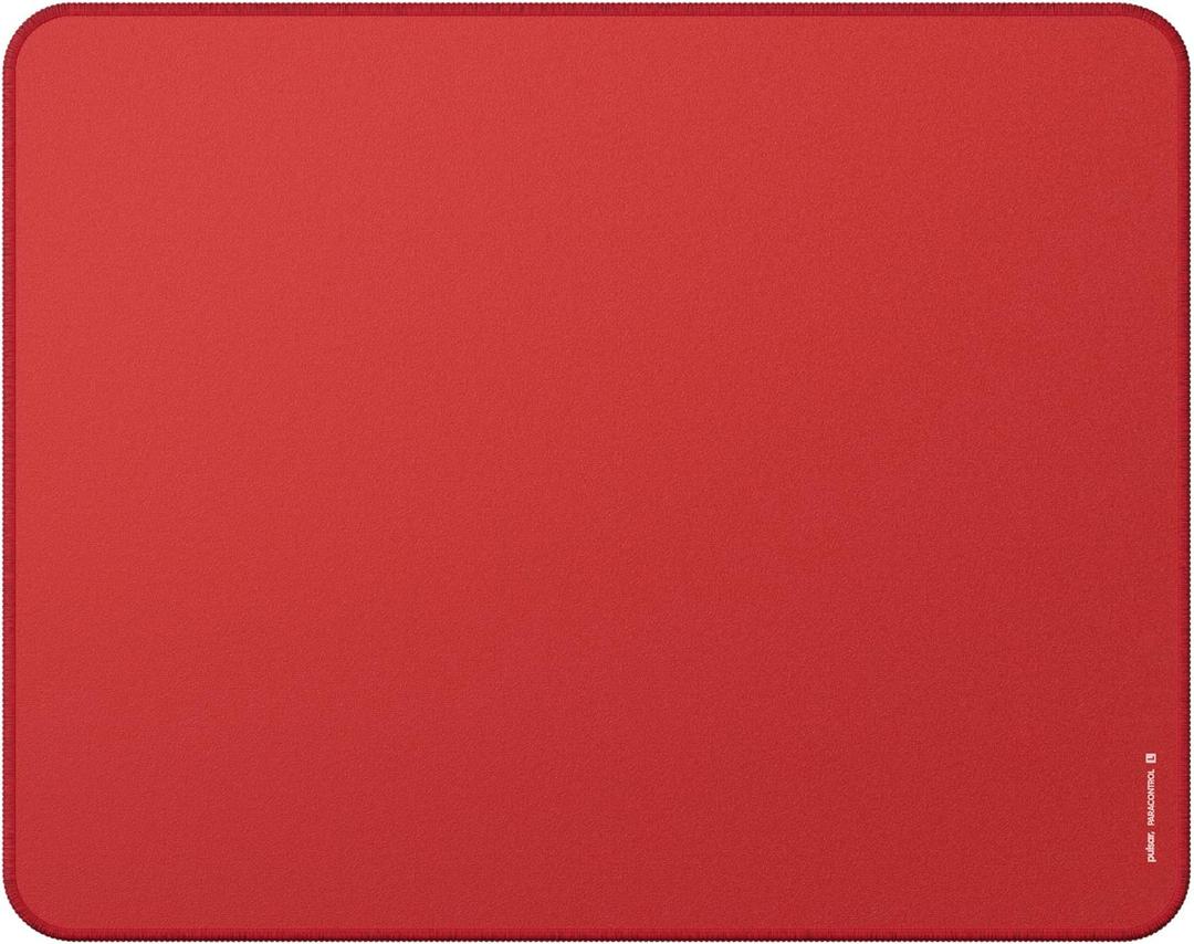 Pulsar - Paracontrol L Esports Level Premium Gaming Mouse Pad V2 - Medium to High Speed Pad Stitched Edge Durable Hybrid Top Surface 13 x 16.5 (L, Red)