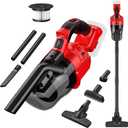 Cordless Vacuum for Milw-auke 18V Battery, Handheld Vacuum Cleaner Stick Vacuum Shop Vac for Home Car Hardwood Floor Carpet with Washable HEPA Filter 125AW(No Battery) (Red)