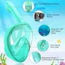 Kids Snorkel Mask Full Face, Snorkeling Gear for Kids with Camera Mount, 180 Degree Panoramic View Snorkeling Set Anti-Fog Anti-Leak