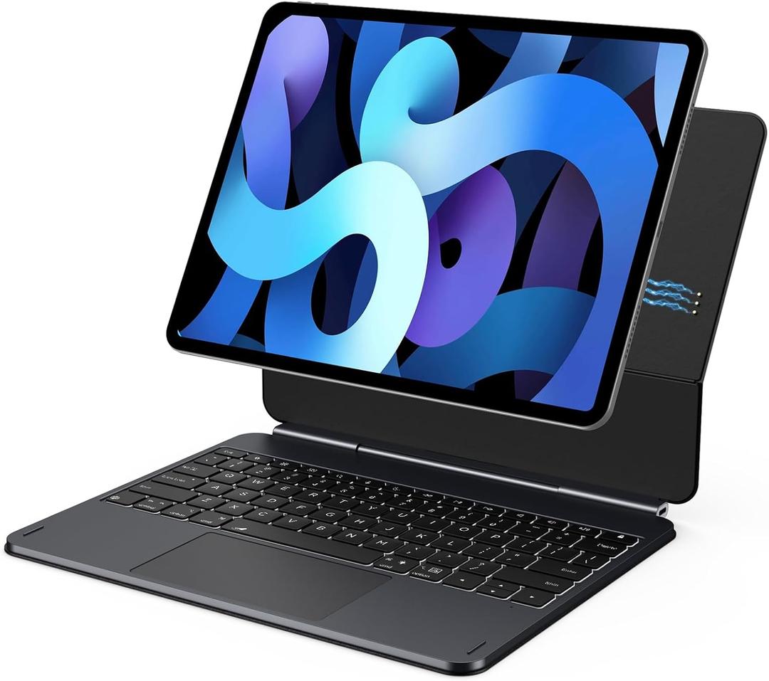 for iPad Air 13-inch (M3 2025/M2 2024), iPad Pro 12.9 inch (3rd,4th,5th,6th gen) Keyboard Case with Trackpad Wireless Backlit Keyboard, Shortcut Keys, Smart Connector Technology