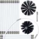 HOKLNUSE Dryer Vent Cleaner Kit Chimney Sweep Cleaning Tools Pellet Stove Cleaner Kit Air Dryer Duct Fireplace Brushes for Easy Lint Cleaning with 4" and 6" Brush Heads (Heavy Duty, 30Feet)