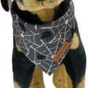 Realeaf Halloween Dog Bandanas 2 Pack, Reversible Orange Gray Pet Scarf for Boy and Girl, Premium Durable Fabric, Holiday Bandana for Small Medium Dogs (Halloween, Small)