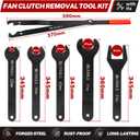 BILITOOLS Fan Clutch Removal Tool Kit, Fan Clutch Wrench Set 22 36 40 47 51 MM with Pulley Holder