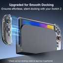 2 x [Improved Easy-Dock Version] Clear Dockable Protective Case Compatible with Nintendo Switch 2 2025, Transparent Hard Shell, Slim Cover Protector for Joycon & Grip, Split Design, Anti-Scratch