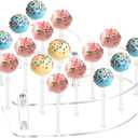 Heart Shape Acrylic Lollipop Stand, 16-Hole Clear Cake Pop Holder for Candy and Dessert, Durable Heart Design Display Rack for Christmas Weddings, Birthday Parties, Baby Showers, Bakery Showcase