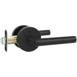 goldenwarm Black Door Handles Interior, Privacy Matte Black Interior Door Handles, Heavy Duty Zinc Alloy Black Door Lever for Bedroom and Bathroom (1 Pack)