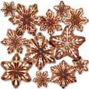 Fullhawl 12 Pcs Christmas Paper Fans Party Decorations Snowflakes Gingerbread Hanging Paper Fans Decorations Christmas Ceiling Wall Decor Winter Party Supplies for Xmas Home(Vintage)