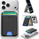 ESR Upgraded for MagSafe Wallet, 5 Card Holder, RFID Blocking, Magnetic Wallet for iPhone with Adjustable Stand, Slim for iPhone 17/16/15/14/13/12 Series, Not for 13/12 Mini, Vegan Leather, Black