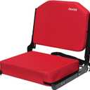 Stadium Seats for Bleachers, Bleacher Seats with Ultra Padded Comfy Foam Backs and Cushion, Wide Portable Stadium Chairs with Back Support and Shoulder Strap, 1 Pack, Red