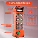 Wireless Crane Remote Control 8 Channel Button Industrial Radio Overhead Bridge Hoist Crane Controller 2 Transmitters and Receiver H108 12-65V
