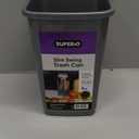 Superio Mini Plastic Trash Can with Swing Top Lid 1.25 Gallon Compact Small Waste Bin Portable Garbage Can for Countertop, Desktop, Make up Vanity, Bathroom, Car, Under Sink, Dorm 5 Qt. (Grey/Black