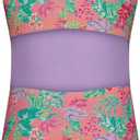 Roxy Girls' One-Piece Swimsuit with UPF 50+ Sun Protection, Quick Drying Bathing Suit, Peach Breeze, 14