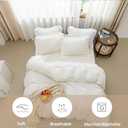 SheRest Beige Duvet Cover Queen Size - Soft Brushed Microfiber, 3 Pieces, 1 Duvet Cover 90x90 Inches with Zipper Closure 8 Ties & 2 Pillow Shams, Breathable Bedding Set for All Season (No Comforter)