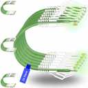 Rapink Patch Cables Cat6/ Cat6a 0.5ft (24 Pack) Slim, Cat6a Ethernet Patch Cable 10G Support, Snagless Cat 6 Patch Cable for Patch Panel to Switch, Flexiable Cat6 Ethernet Cable Green