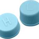 2 Pcs Blue Replacement High and Low Pressure Valve Caps -Leakproof R134a AC System Charging Port Caps or Car Air Conditioning- Auto Parts Easy to Use