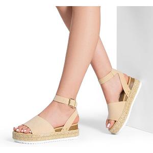 DREAM PAIRS Women's Platform Espadrilles Casual Ankle Strap Wedge Sandals Comfortable Dressy Summer Shoes, 8.5