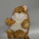 PEACH CAT Cat Stuffed Animal Cute Kitten Plushies Small Plush Toys Gifts for Kids Yellow (Squeaky)