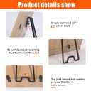 Nirxxiy 6 Pcs Picture Frame Stand, Table top easel, Stainless Steel Picture Holder Stand with Self-Adhesive for 5.9 to 10.2 inch Picture Frame Easel (Black, 5.12 x 2.17)