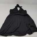 Women's Sexy Sundress Halter V Neck Tie Back Sleeveless Ruffle Mini Short Summer Beach Dresses, XL