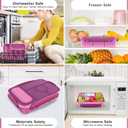 4 x Lunch Box Kids,Bento Box Adult,Lunch Containers for Adults/Kids/Toddler,5 Compartments Bento Lunch Box with Sauce Vontainers,Microwave & Dishwasher & Freezer Safe(Purple)