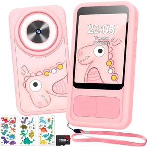 Kids Phone, Dinosaur Kids Smart Phone Toys for 3, 4, 5, 6, 7, 8 +Year Old Girls Gifts, 2.8 Touchscreen Child Learning Play Cell Phone with Dual Camera, Games & Music, Christmas Birthday Gifts (Pink)