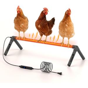 Heated Chicken Perch for Coop Thermo Heated Roosting Bar for Chickens 3 Adjustable Temperature Prevent Frozen Chick Toes Heated Perch for Chicken Coop Accessories Aluminum Tubes Easy to Stand-32Inch