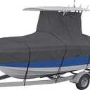 WFLNHB Heavy-Duty 420D T-Top Boat Cover 20-22ft Length 296.06" Width 133.8" (Gray)