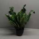 Fake Fern Potted Plant Artificial Boston Ferns in Pot 35 Leaves for Outdoors & Indoor Faux Fern Bush Plant 20inch for Patio Garden Farmhouse Windowsill Office Living Room Decoration Home Decor (Large)